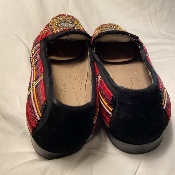 DONALD J PLINER Beaded Skull Royal Crest Leather Loafers Sz7 main image 2